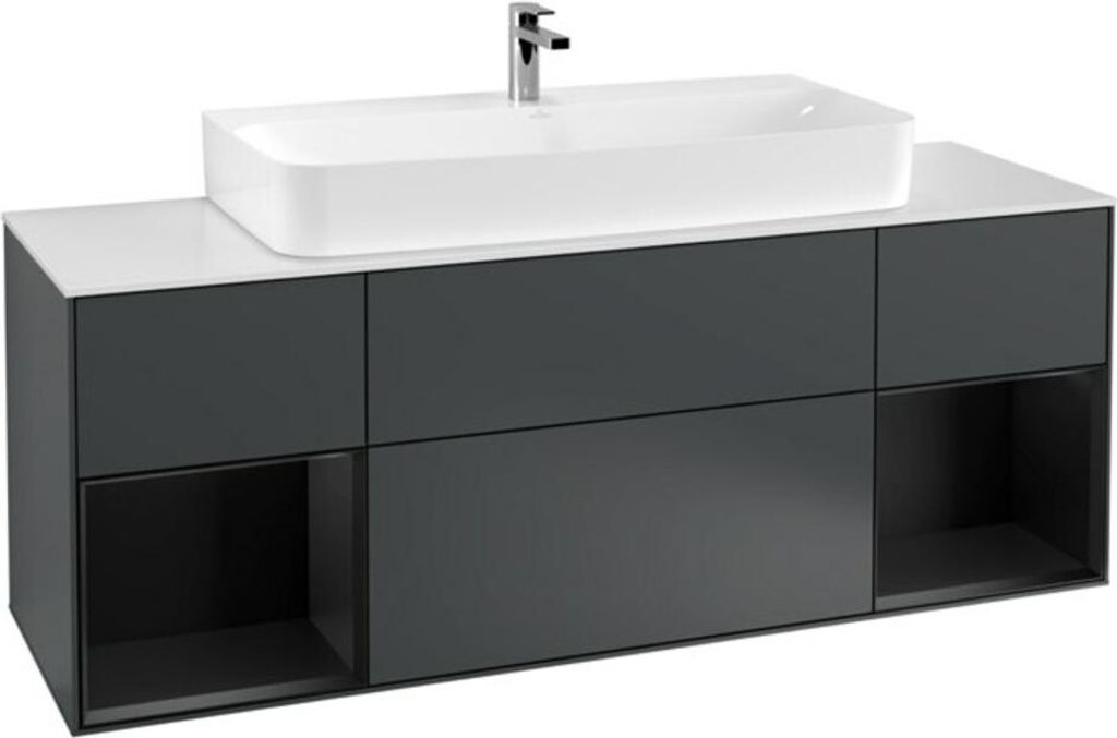 V&B Waschtischunterschrank Finion 160x60,3x50,1cm, Rg b m La, md bl. m Lac