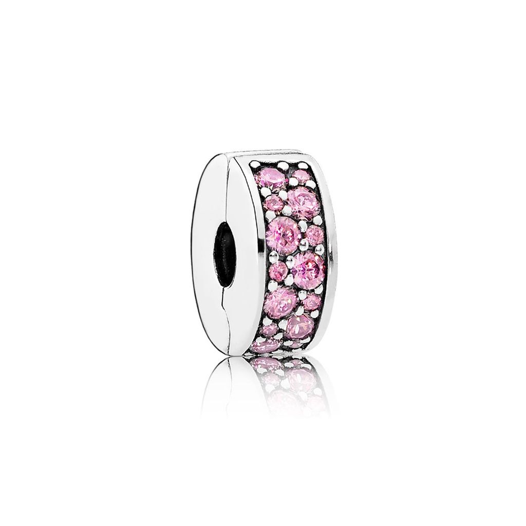 Pandora 791817PCZ Charm Clip Rosafarbener Pavé-Glanz Produktbild 