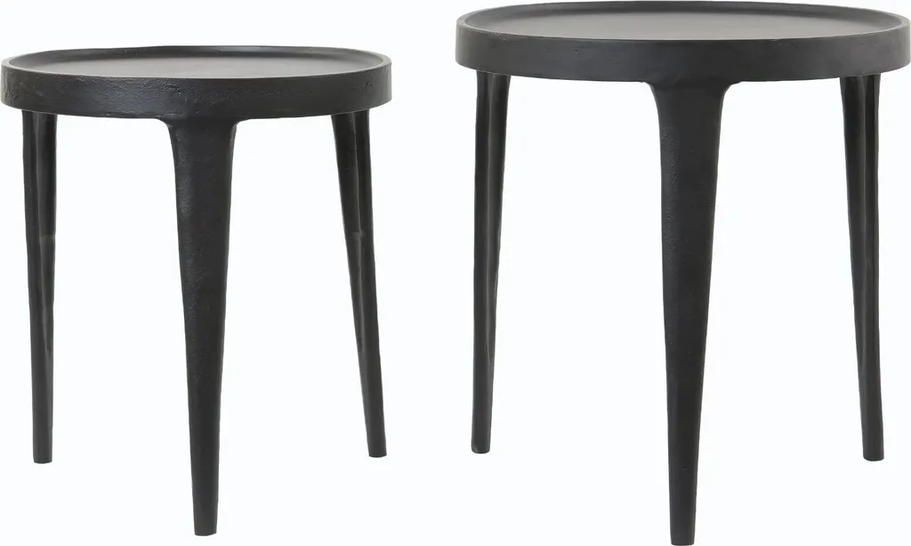 Gagnez de l'espace avec le set de 2 tables Tobias noir Light & Living - 2