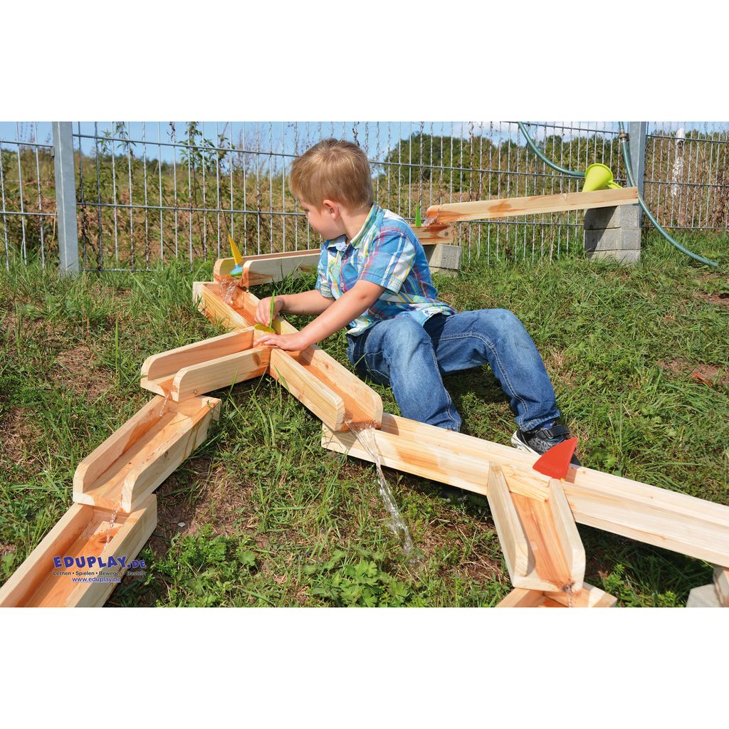 EDUPLAY 160252 Drewniane tory wodne, naturalne, 12 sztuk (1 Zdjęcie produktu 