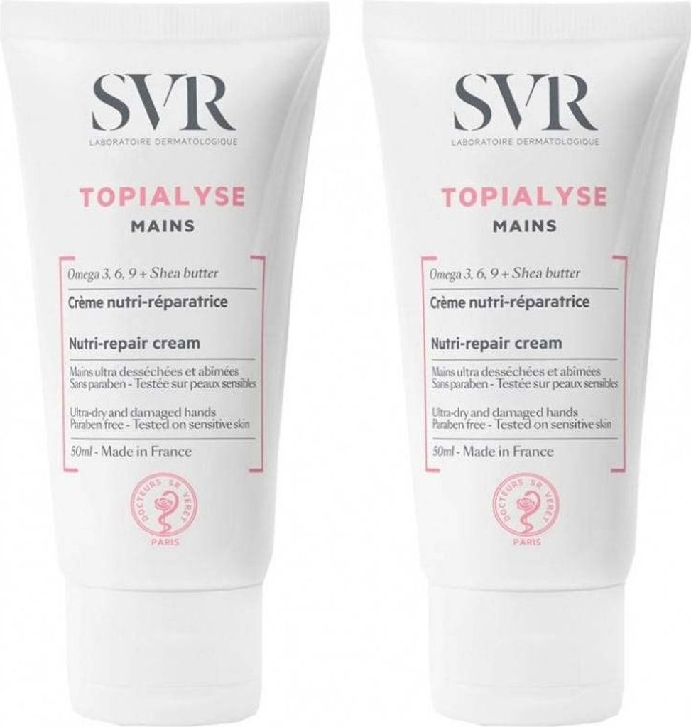 SVR Feuchtigkeitsspendende und regenerierende Handcreme, Doppelpack, 2 x 50 ml