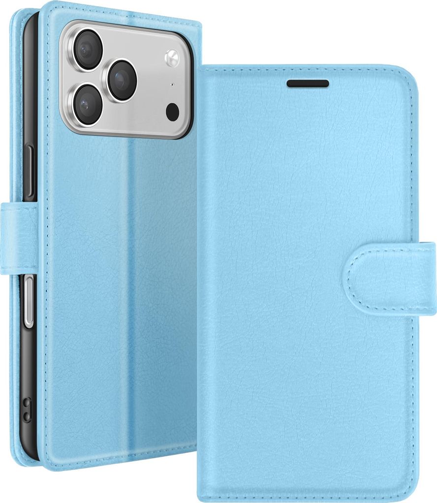 Zanaé, Portemonnaie Etui iPhone 17 Pro Max Ständer Magnetverschluss, Hellblau