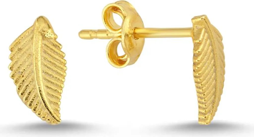 Boucles d'oreilles pendantes feuilles or et argent 925 pour femmes