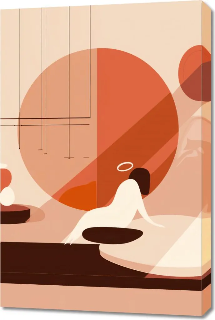Quadro Astratto Sole 60x90 cm - Emozioni Geometriche per la Casa