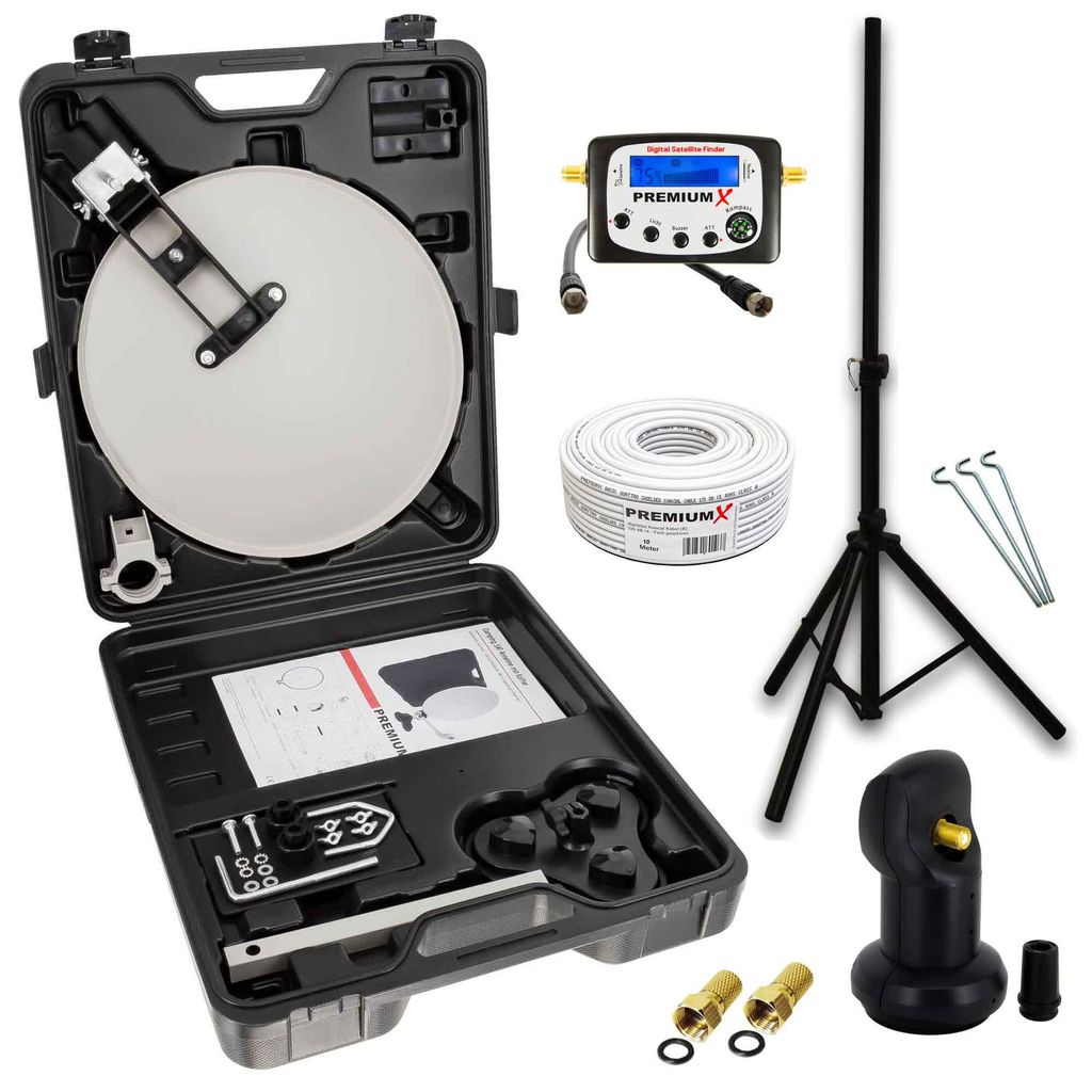 PremiumX Camping SAT Anlage Stativ SatFinder Single LNB Produktbild 