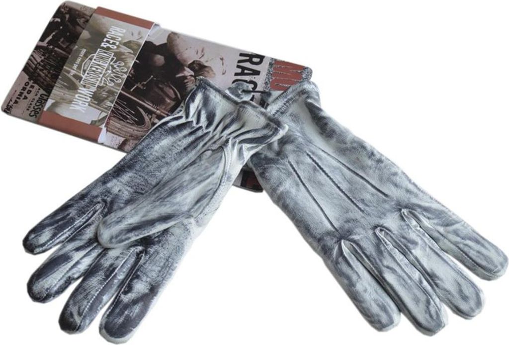 King Kerosin Damen Leder Biker Handschuhe - Work Glove Faded Grey XL