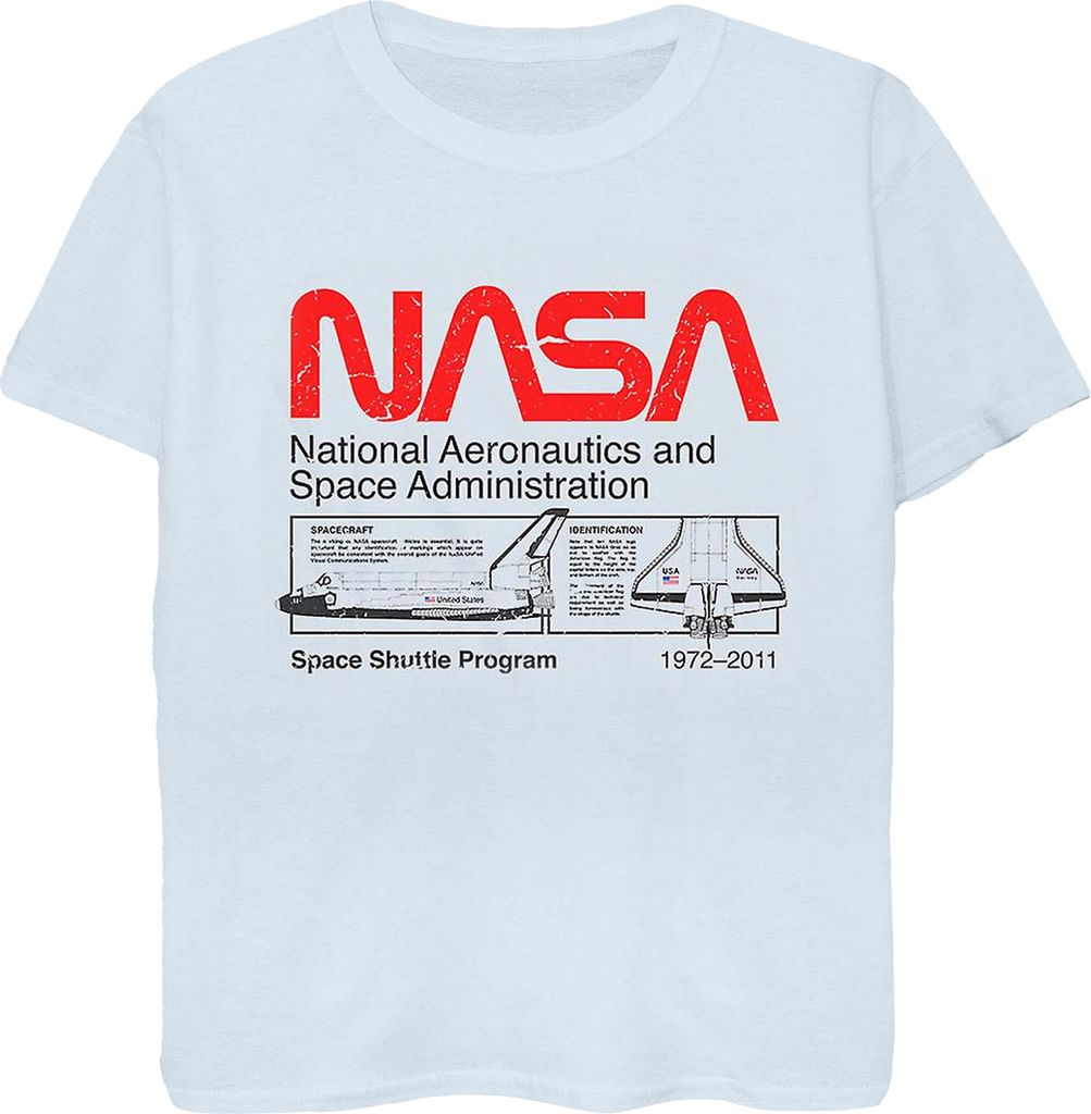 NASA - "Space Shuttle" T-Shirt für Herren BI1087 (XXL) (Weiß)
