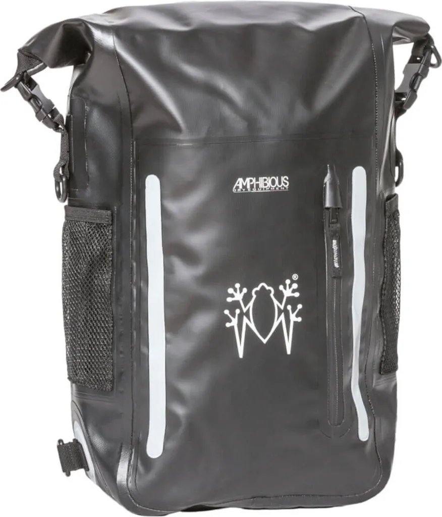 Sac à dos étanche Amphibious Atom noir idéal pour le vélo et kayak