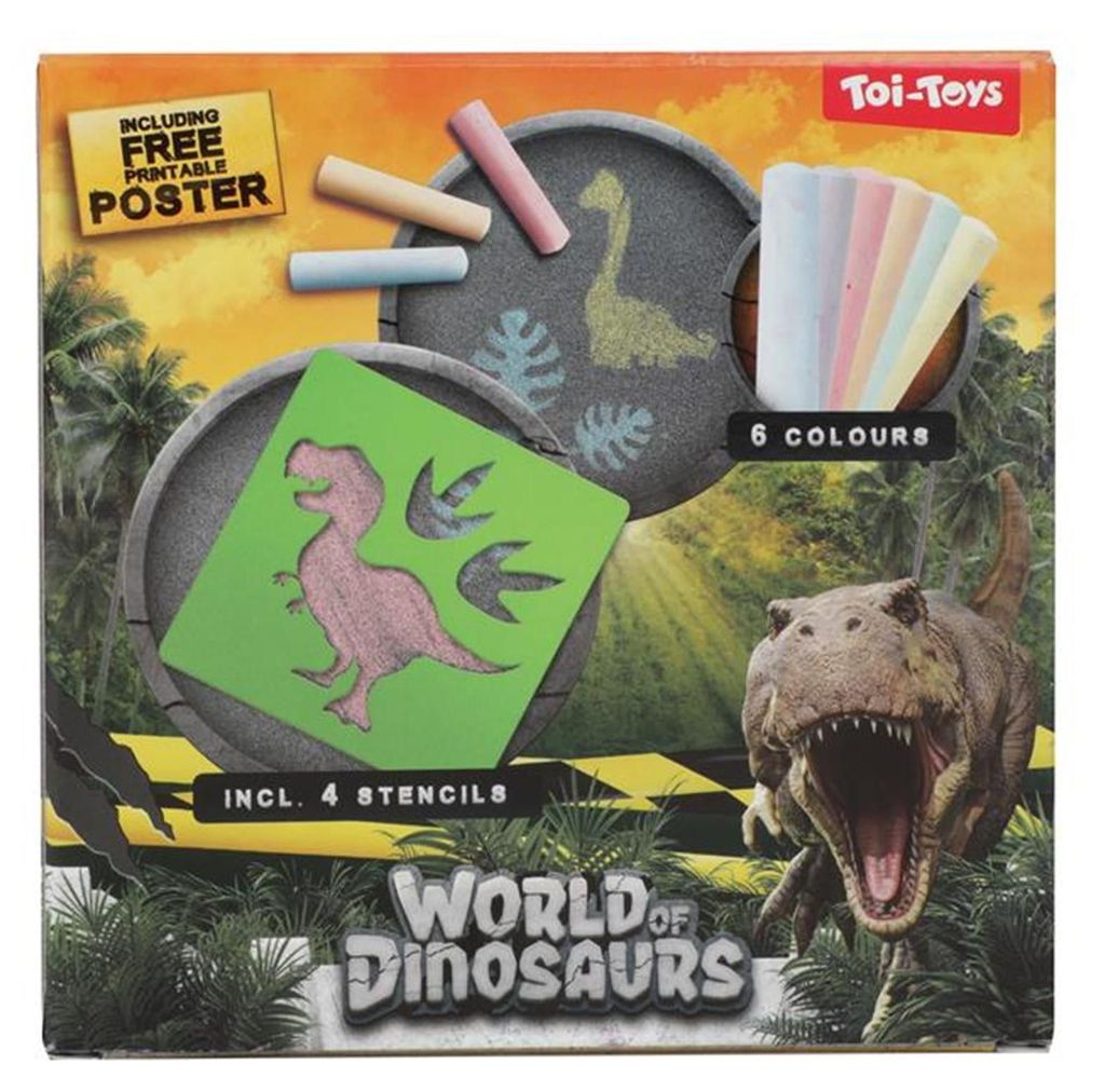 Mondo dei dinosauri 6 colori di gesso da marciapiede + 4 Immagine del prodotto 