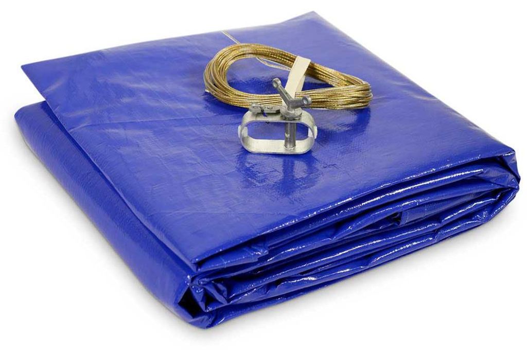 Abdeckplane 200g/m² blau/schwarz für Ø 5,00 m Rundpool Produktbild 