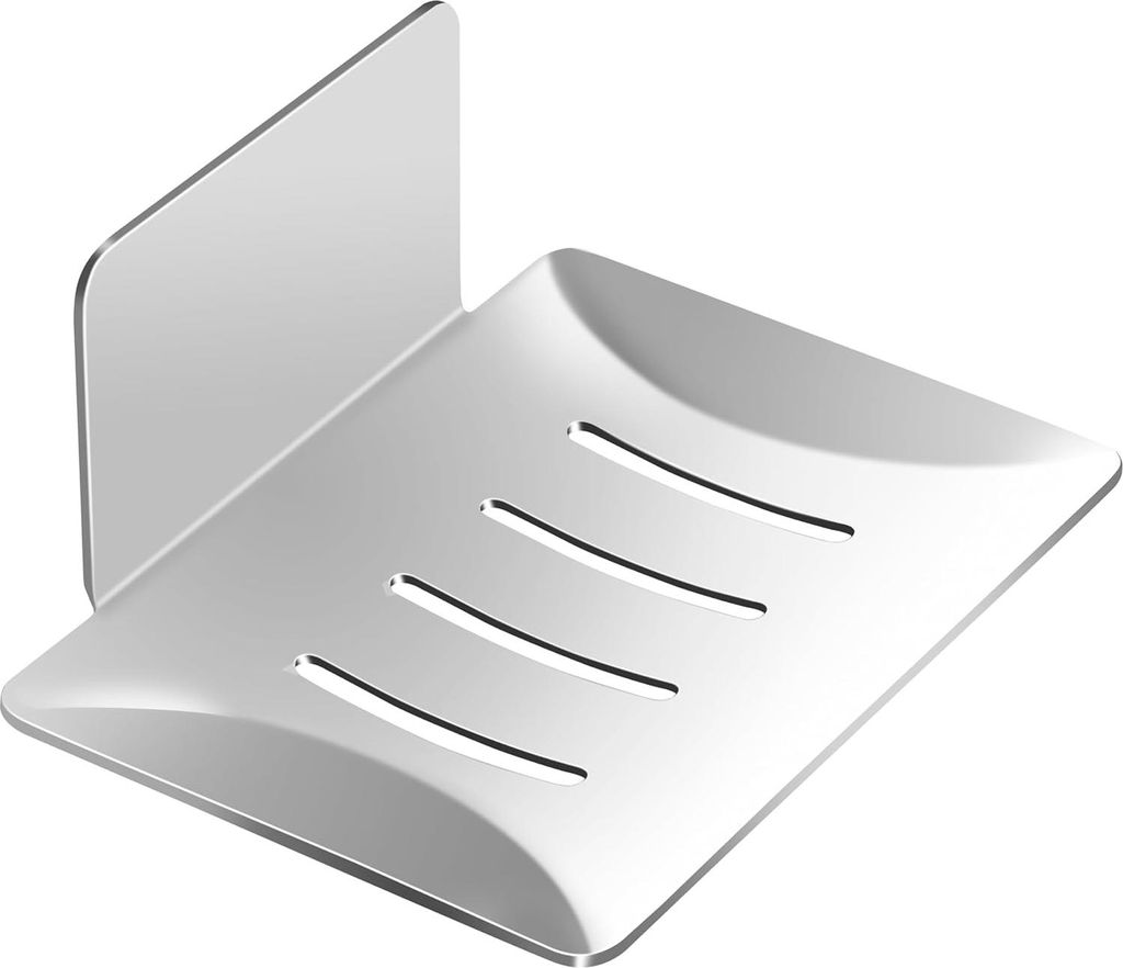 Seifenhalter ohne Bohren - Selbstklebend und wasserdicht - Edelstahl - Silber