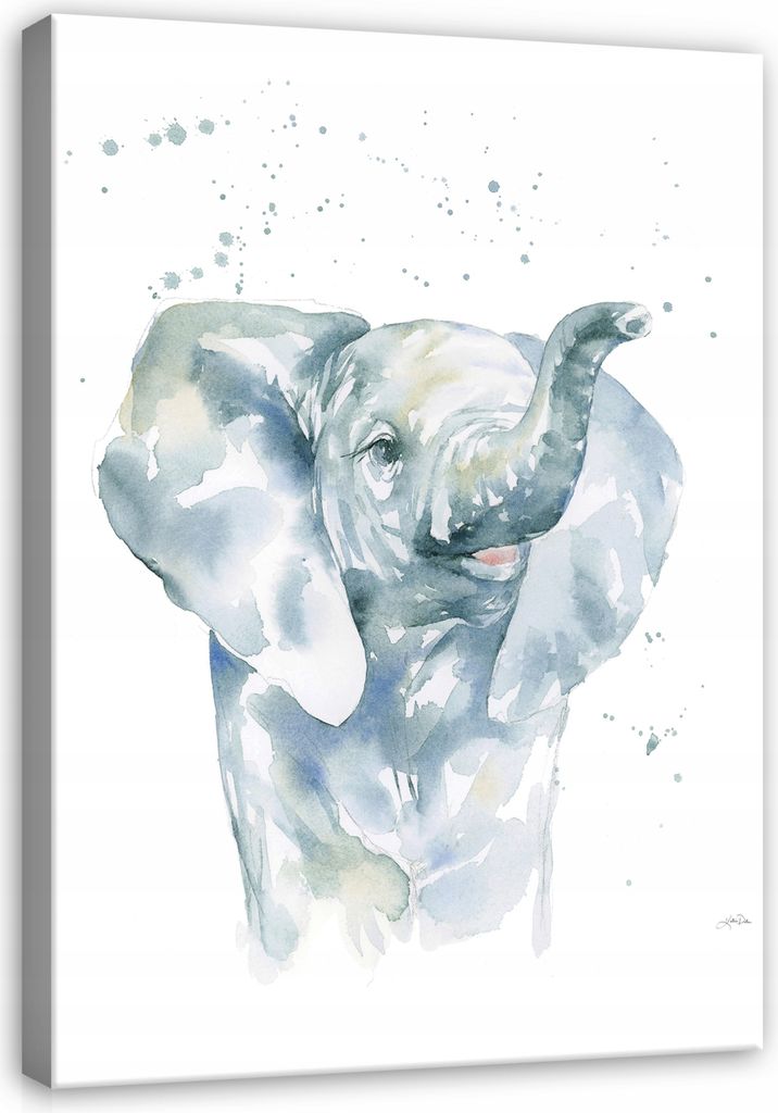 Leinwandbild Kinderzimmer Tiere Elefant 100x70 cm Mädchen Kinder Kinderbilder XXL Canvas Wandbilder Kunstdruck Wand Bild auf Leinwand Bilder Aufh...