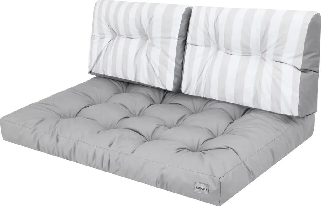 Set Luxury Cuscini Pallet 120cm Verde Righe - Spessore 12cm Outdoor