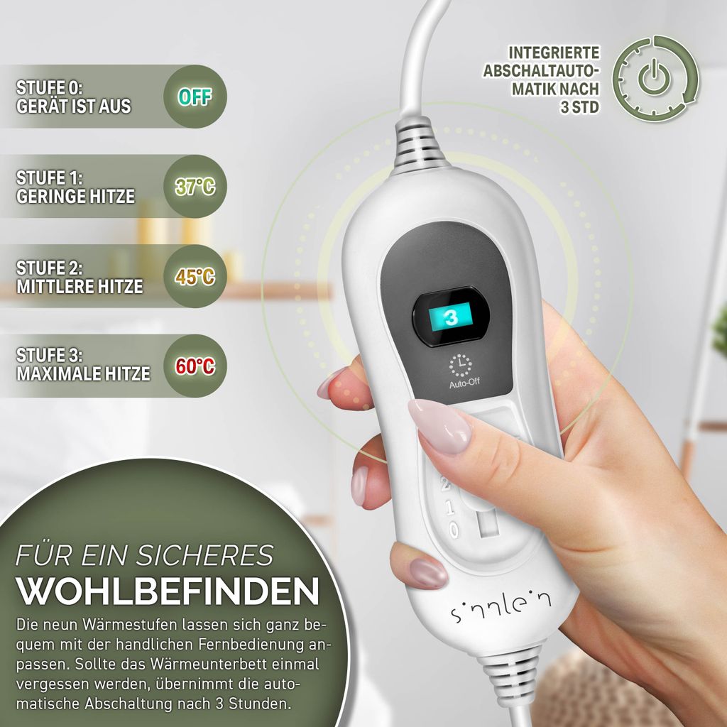 sinnlein® Elektrická elektrická deka 160 x 140 cm - bez Obrázok produktu 3