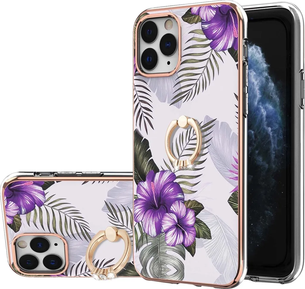 Custodia Protettiva iPhone 11 Pro Max Viola TPU Antiurto con Ring
