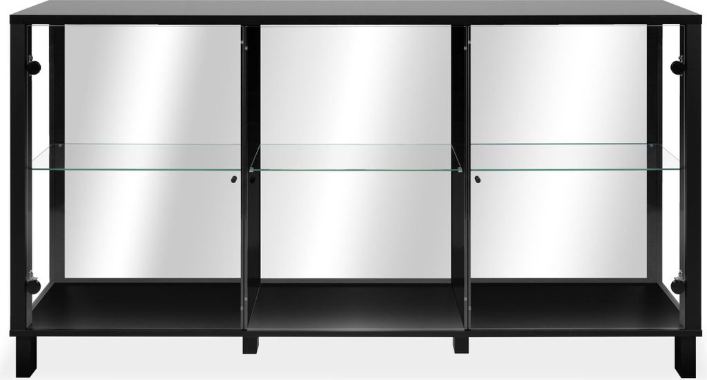 finori Albi 51A Sideboard, schwarz / Spiegel Maß: B x H x T Produktbild 