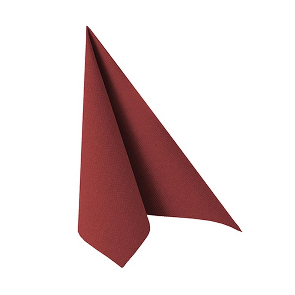 PAPSTAR 20 Servietten "ROYAL Collection" 1/4-Falz 25 cm x 25 cm bordeaux | Folie (20 Stück)