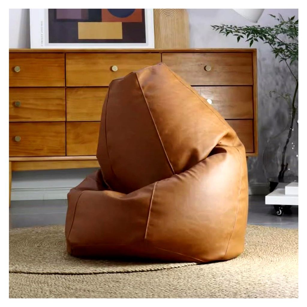 Sitzsack-Stuhl aus Kunstleder, Lazy Boy-Sofabezug (ohne Füllmaterial), gefüllter Sitzsack-Stuhlbezug mit Stauraum, Sitzsack-Couch, Lounge-Liege, ...