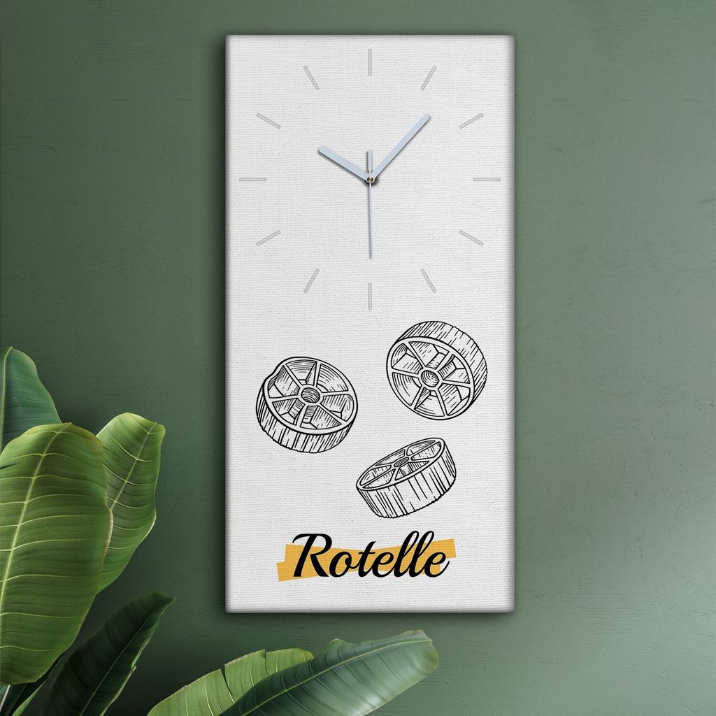 Wohnzimmer Leinwand Uhr Geräuschlos Küche 30x60 Italienische, Nudel, Pasta, Motive, weiße Zeiger