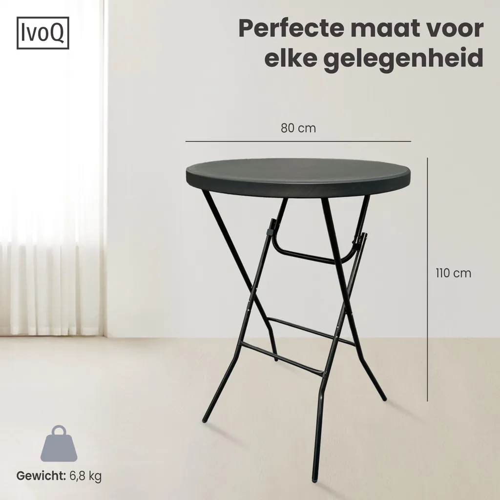 Table haute de réception pliable pour buffet et soirée - Lot de 2
