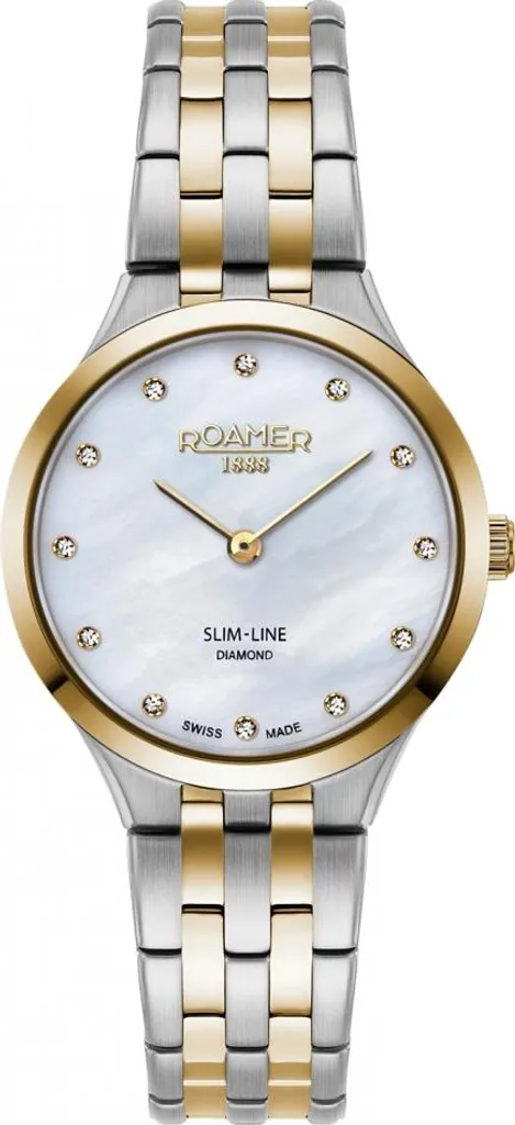 Montre ROAMER 512847 47 89 20 or classique sertie de diamants luxe