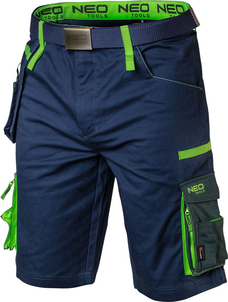 NEO TOOLS Premium Kurze blau - Denim Arbeitshose - Sicherheitshose Schutzhose Arbeitsbekleidung Sommer - Gr. XS
