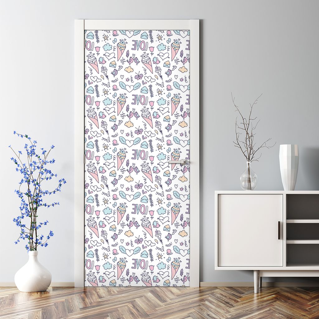 Dekorative Abnehmbarer Wandsticker Tapete Türtapete selbstklebend Ethnisches Federn 70 x 200 cm
