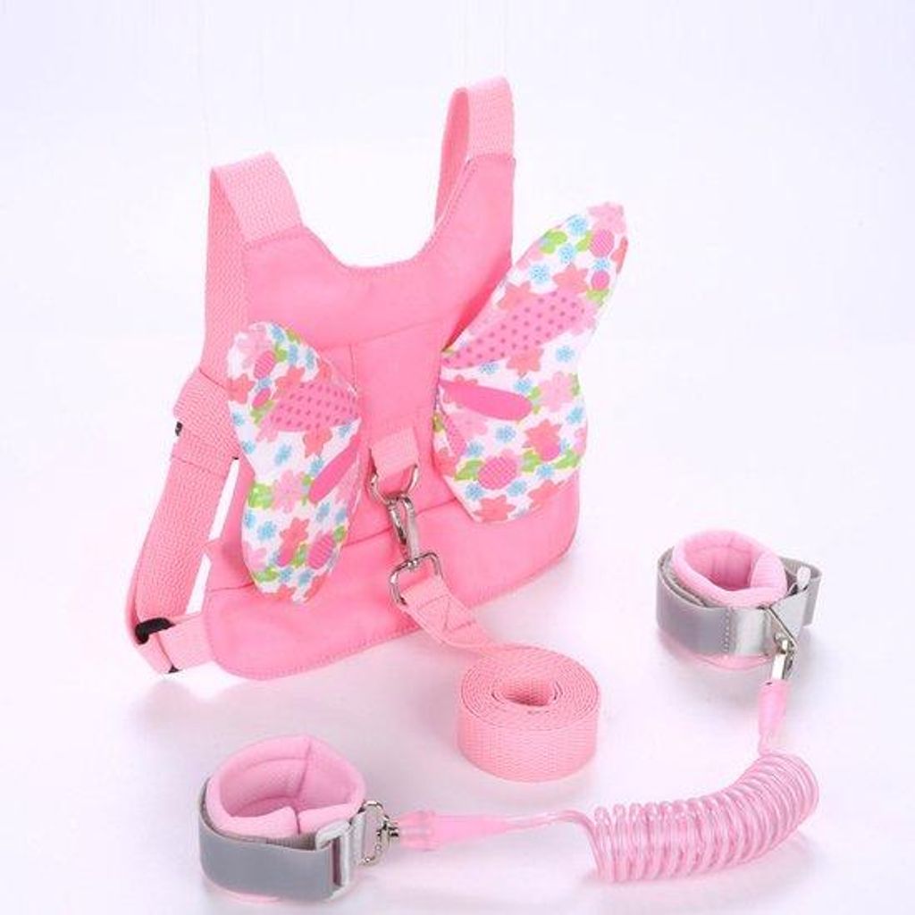 Sicherheitsgurt für Kinder, 3-fach ausfahrbarer Wristband mit Sicherheitsgurt für Babys und Kleinkinder, rosa