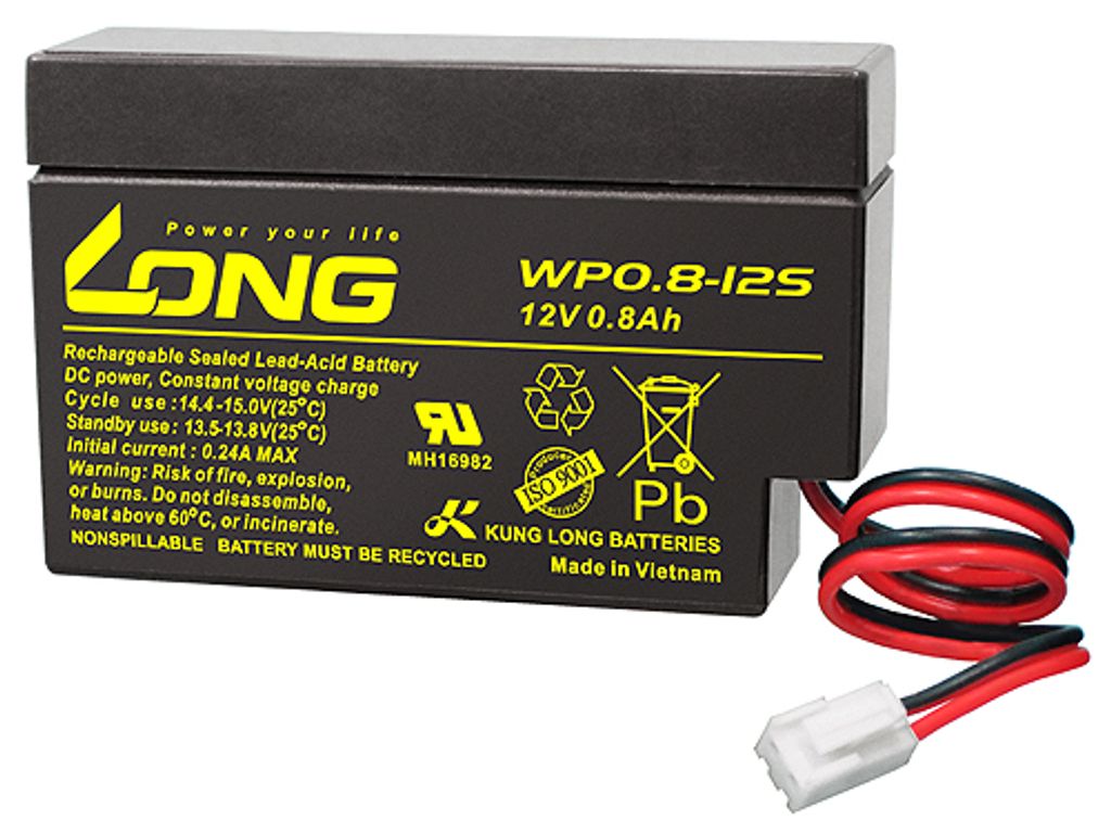 Akumulator ołowiowy Kung Long WP0.8-12, 12 V, 0,8 Ah ze Zdjęcie produktu 