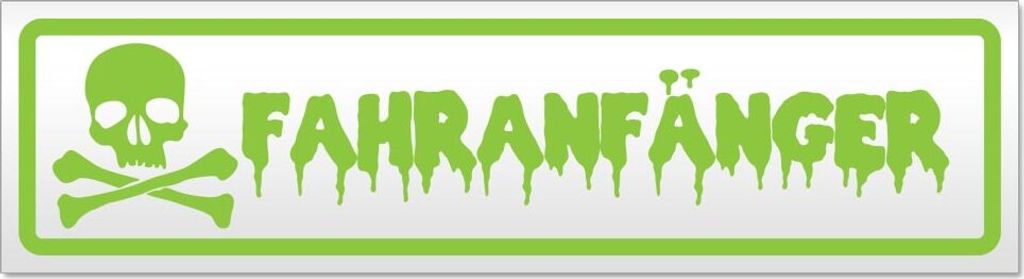 Fahranfänger Totenkopf Magnetschild Schild magnetisch