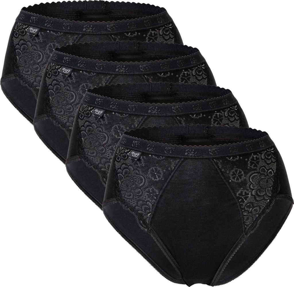 sloggi Damen Midislip 4-Pack Chic - BLACK - Größe 46