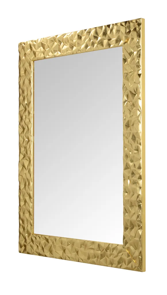 Grand miroir rectangulaire doré 72x95 cm finition feuille d'or et bois