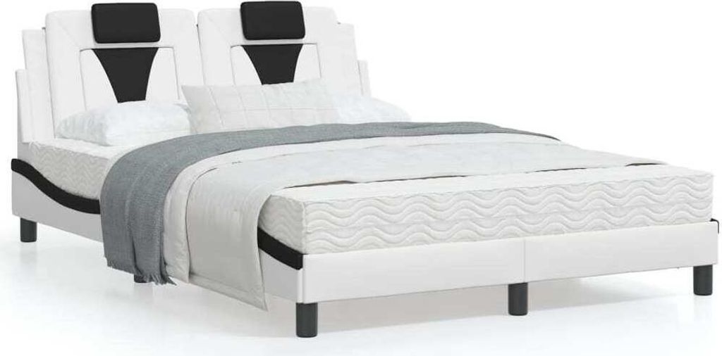 Maison Exclusive - Bettgestell "Viana" ohne Matratze Weiß und Schwarz 140x200 cm Kunstleder