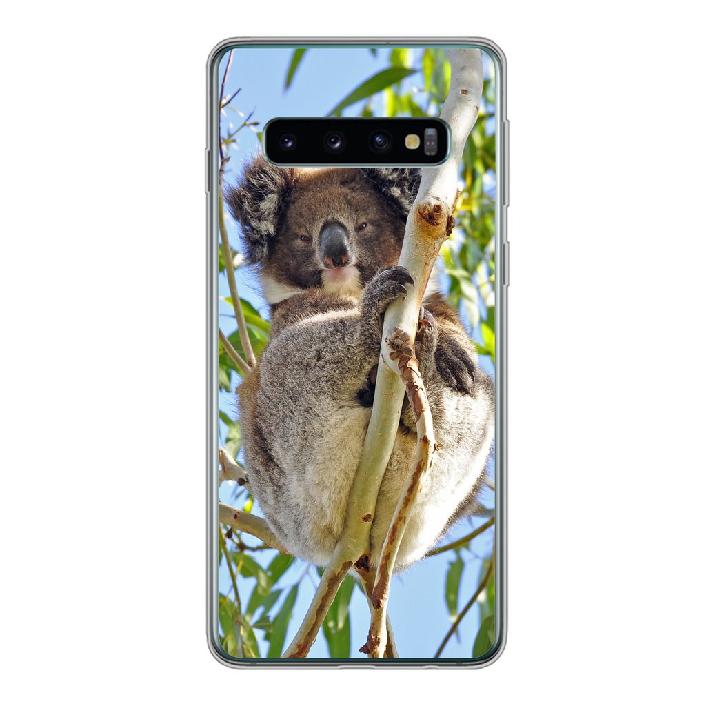 MuchoWow Handyhülle Schutzhülle Hülle für Samsung Galaxy S10 Koala - Luft - Kinder - Jungen - Mädchen Silikon Softcase Handy Hülle - Handyt...