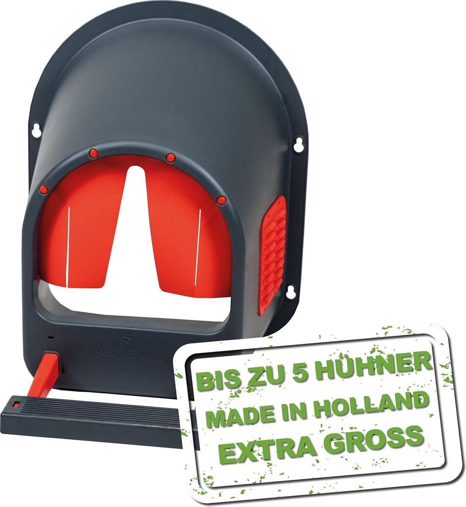 Legenest für Hühner in Anthrazit/Rot - MyCozyNest -Legenest für bis zu 5 Hühner zur Wandmontage - Hühnernest - Geflügelnest