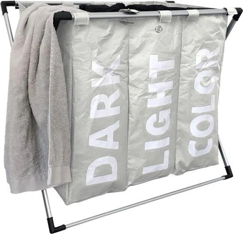 Panier à linge triple section haute résistance avec intérieur étanche