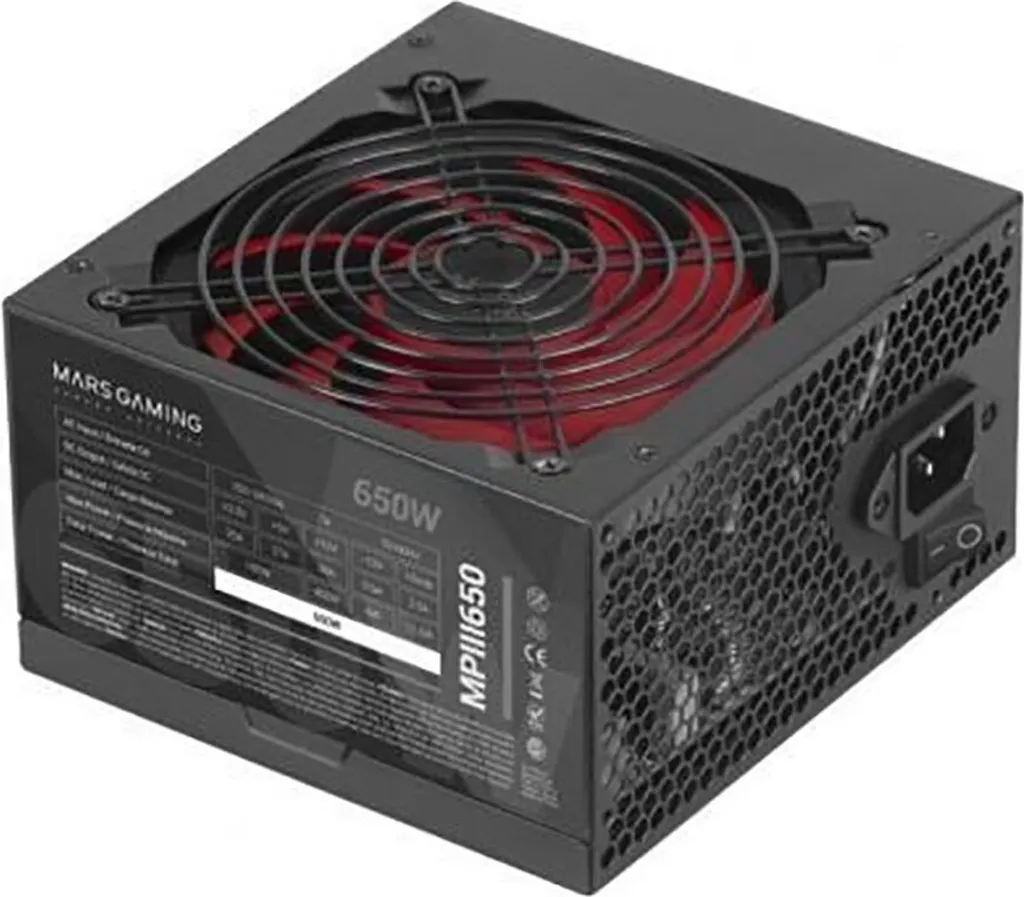 Bloc d'alimentation PC 650W Mars Gaming MPIII Haute Performance et Silencieux