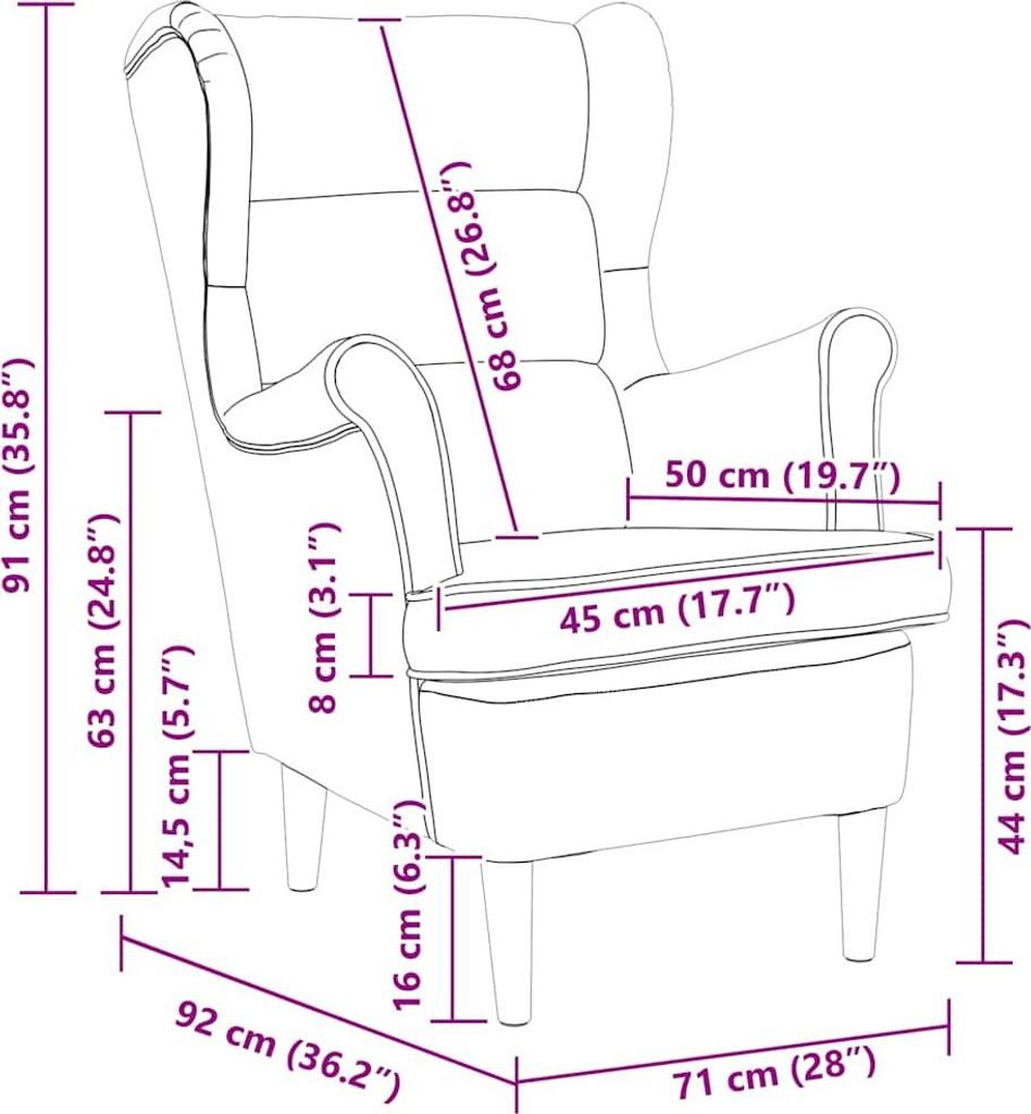 vidaXL Sillón, color gris oscuro, tapizado en terciopelo Imagen del producto 