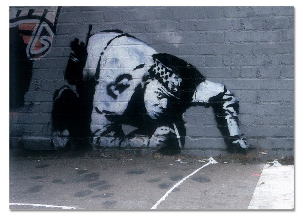 Giallobus - Polizei schnüffelt - Banksy - 70L x 50B cm - Bild - Acrylglas