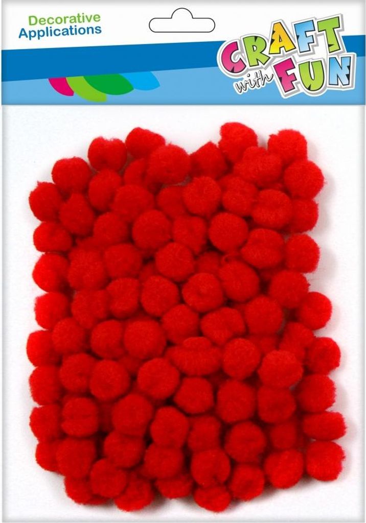 Dekorative rote Pompons 120 Stück/1cm CRAFT WITH FUN 463922