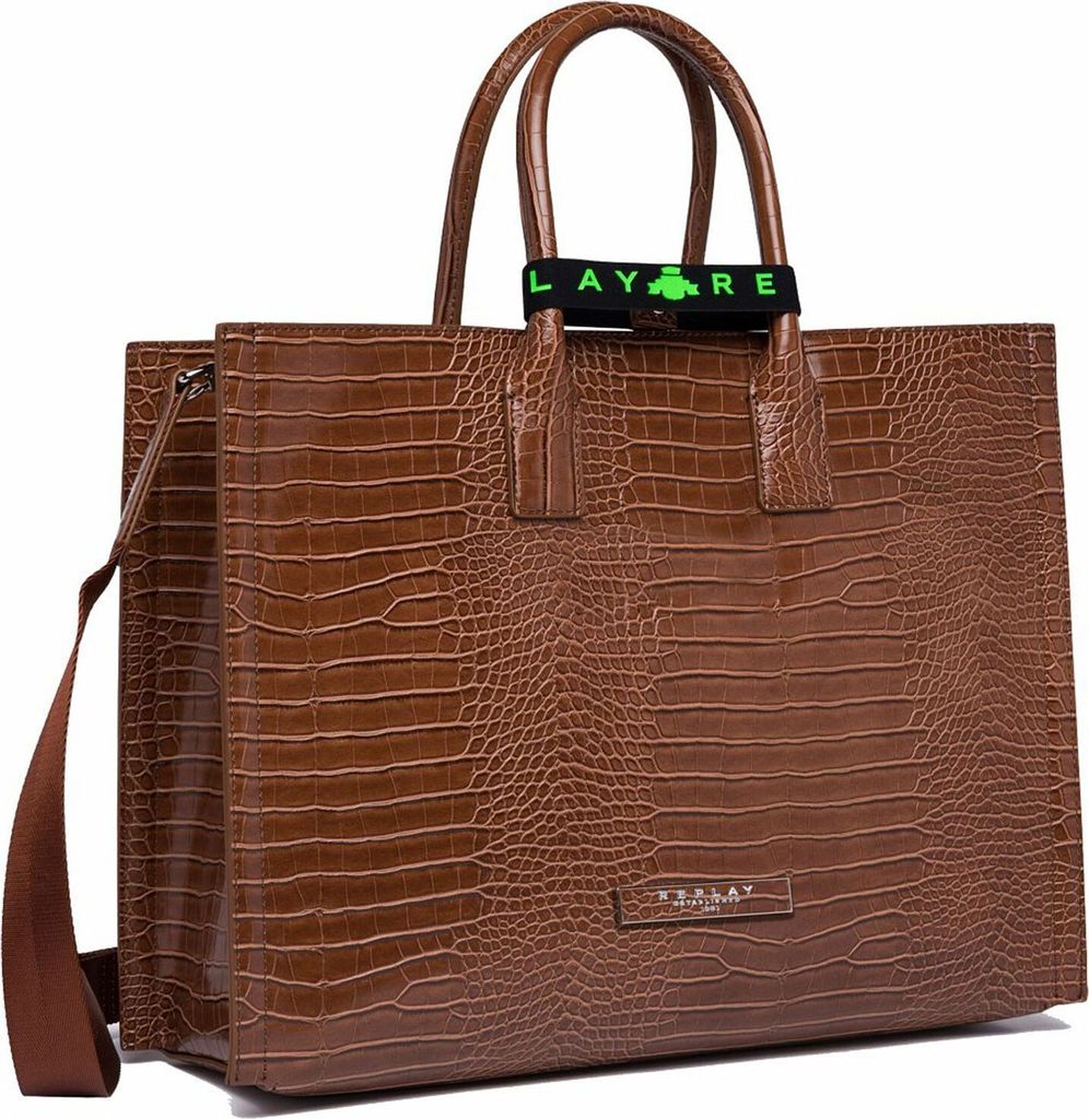 REPLAY Umhängetasche Shopper Brick Brown braun