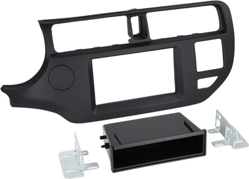 Adaptateur Façade 2-DIN avec Vide-Poche pour Kia Rio 2011+ Noir mat