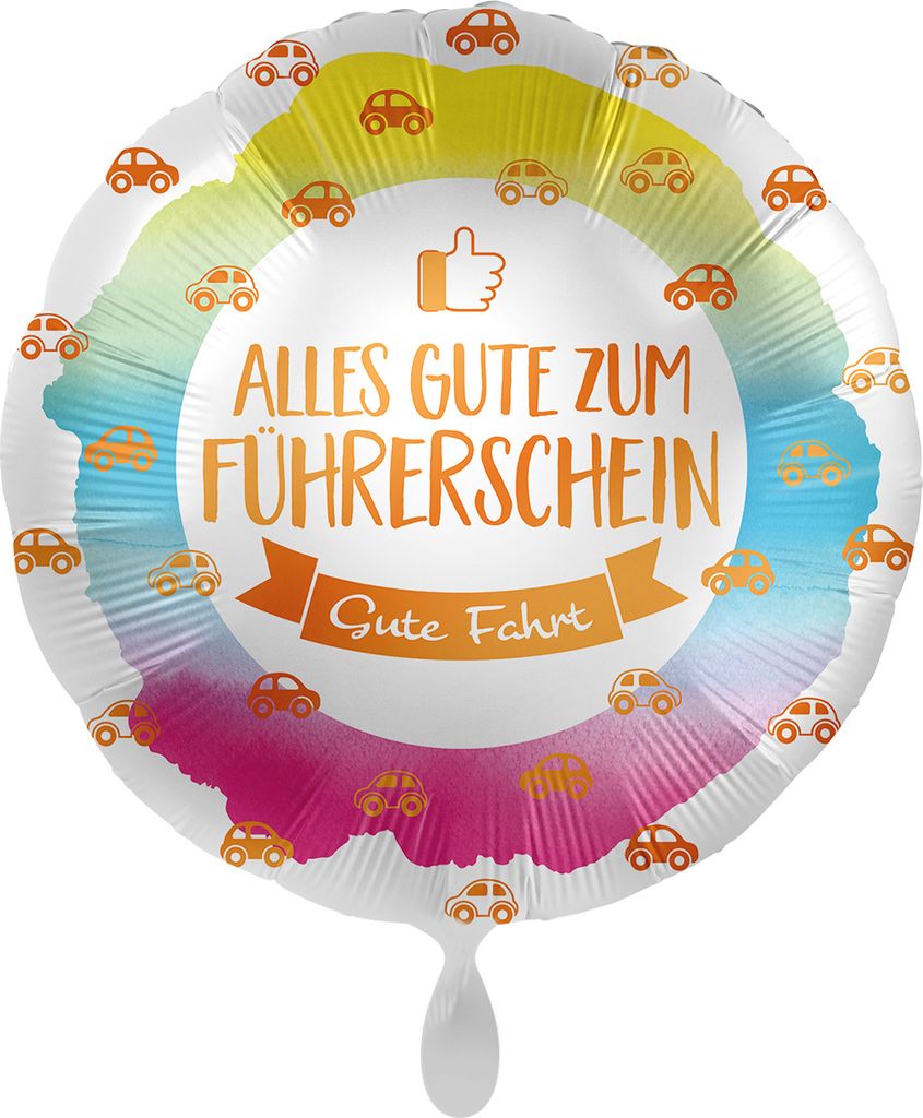 18"/Ø43cm Folienballon "Alles Gute zum Führerschein"