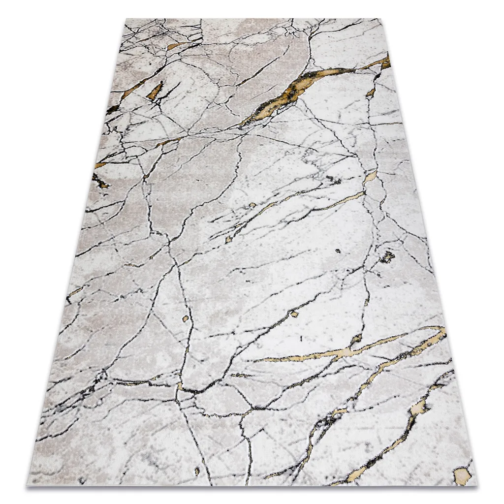 Tapis GLOSS 529A Ivoire Beige 80x150 cm - Marbre Moderne Glamour