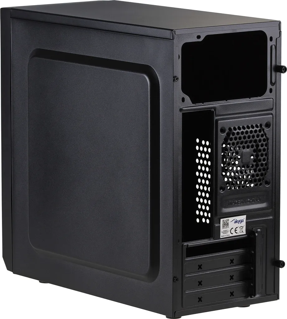 Akyga AK17BK Boîtier PC Micro Tower Noir Compact pour Configuration Micro ATX