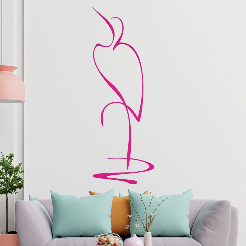 Vogel Linien Wandtattoo in 6 Größen - Wandaufkleber Wall Sticker - Dekoration, Küche, Wohnzimmer, Schlafzimmer, Badezimmer