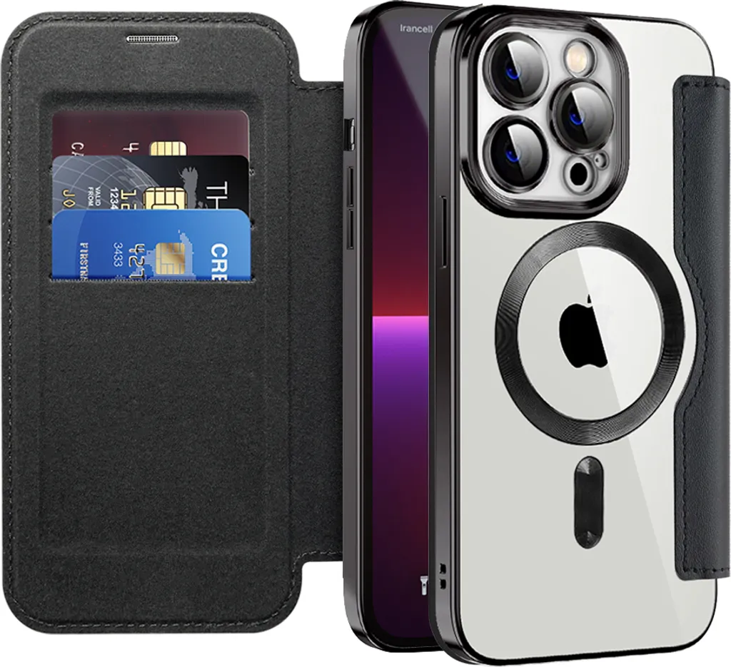 Cover Magnetica per iPhone 13 Pro Max Custodia Compatibile con MagSafe, Antiurto Antigraffio Posteriore Glassata Traslucida Case per iPhone 13 Pro Max Cover (6,7 Pollici, Nero