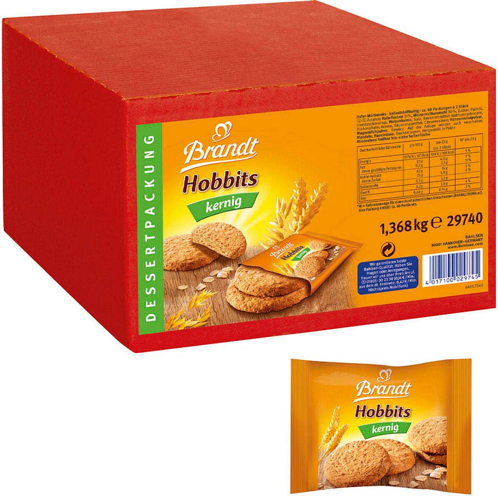 Brandt Hobbits kernig Kekse 60x 2 St. Produktbild 