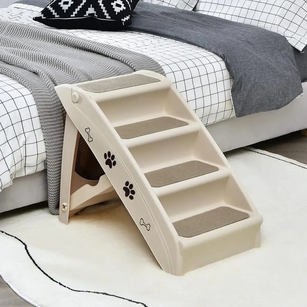 Escalier à 4 marches pour chiens et chats pliable en plastique résistant