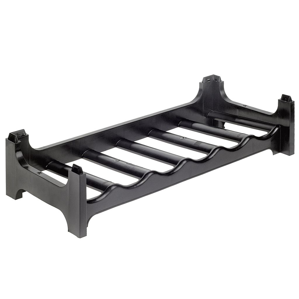keeeper Flaschen-Stapelregal aus Kunststoff für 6 Flaschen 60 x 28 x 14 cm, schwarz (1 Stück)
